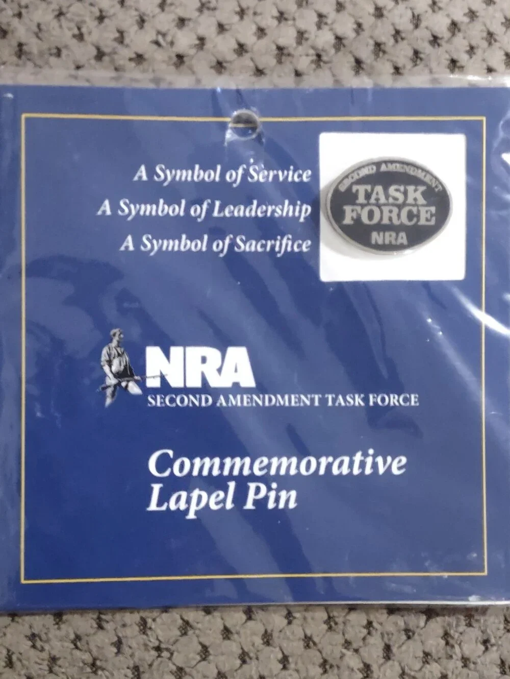 Second Amendment NRA Task Force Lapel Pin, New, Excellent Condition, Lot Of 3